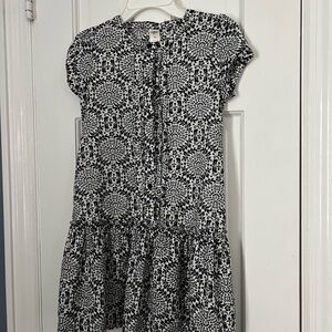 Osh kosh linen black and white floral dress size 10